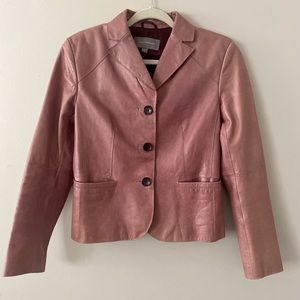 Vintage 100% leather jacket, rose pink